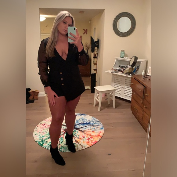 Blazer Romper - Black - Picture 1 of 9